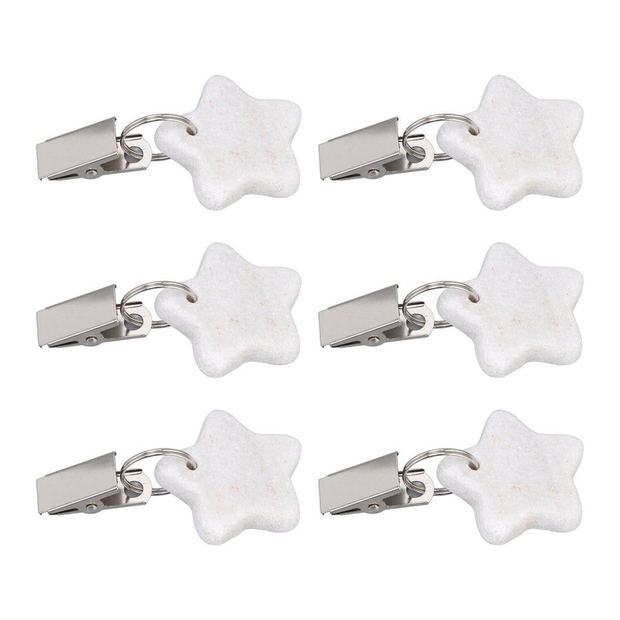 6Pcs Tablecloth Weights Marble Stainless Steel Small Size Waterproof Rustproof Durable Clip On Weights for Party PicnicStar