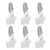 6Pcs Tablecloth Weights Marble Stainless Steel Small Size Waterproof Rustproof Durable Clip On Weights for Party PicnicStar