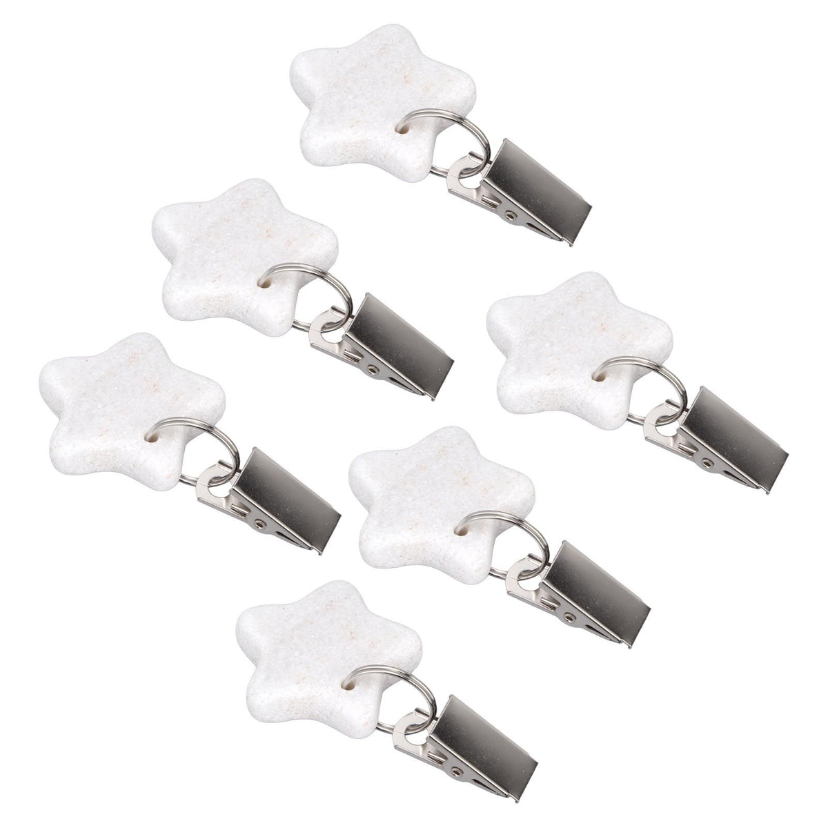 6Pcs Tablecloth Weights Marble Stainless Steel Small Size Waterproof Rustproof Durable Clip On Weights for Party PicnicStar