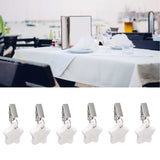 6Pcs Tablecloth Weights Marble Stainless Steel Small Size Waterproof Rustproof Durable Clip On Weights for Party PicnicStar