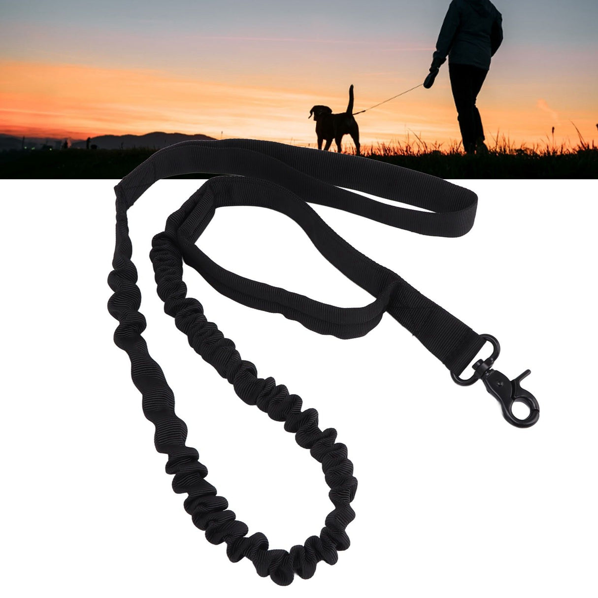 Dog Leash Durable Wear Resistant Easy Control Elasticity Provides Ductility Military Pet Leash Pet SupplyBlack