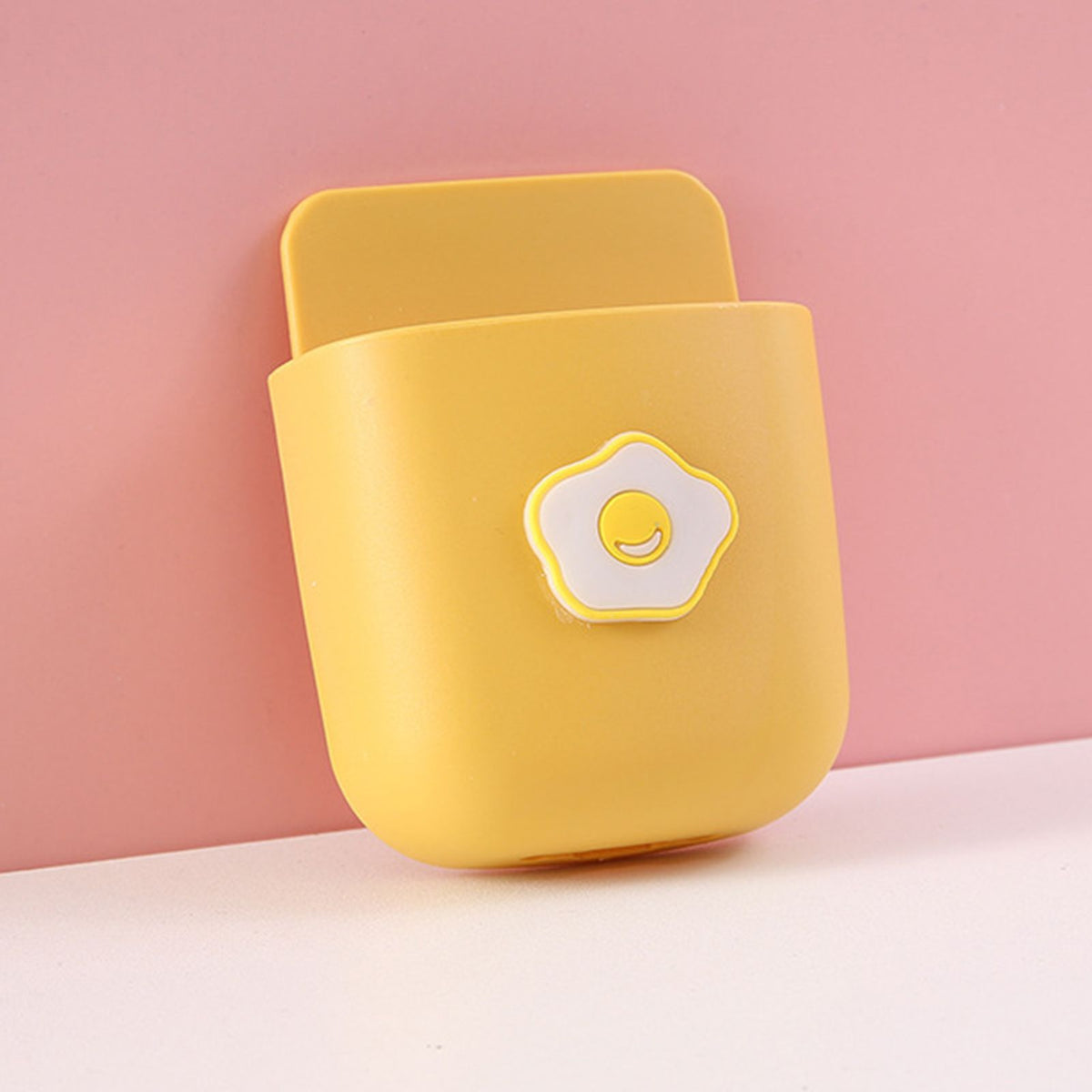 Cartoon Storage Box Wall Mounted Storage Container Cute Phone Storage Box for Home Decoration(YellowFried Egg Pattern )