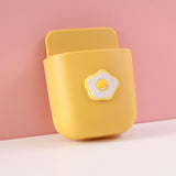 Cartoon Storage Box Wall Mounted Storage Container Cute Phone Storage Box for Home Decoration(YellowFried Egg Pattern ) - Front View
