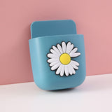 Cartoon Storage Box Wall Mounted Storage Container Cute Phone Storage Box for Home Decoration(Blue Daisy Pattern ) - Front View