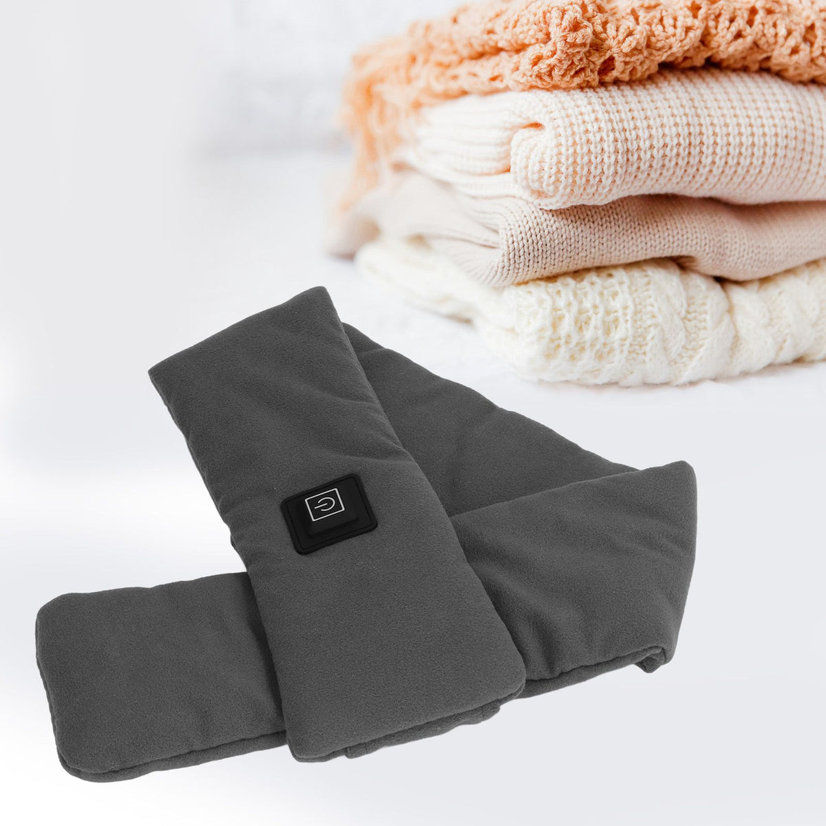 Heating Scarf Washable Skin Friendly Electric Heated Scarf with 3 Adjustable Gears for Adults Children ElderlyGrey