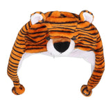 Tiger Cute Plush Hat Soft Coldproof Prevent Static Funny Winter Tiger Hat for School Camping - Side View