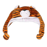Tiger Cute Plush Hat Soft Coldproof Prevent Static Funny Winter Tiger Hat for School Camping - 45-Degree Angle