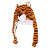 Tiger Cute Plush Hat Soft Coldproof Prevent Static Funny Winter Tiger Hat for School Camping - Close-Up Angle