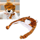 Tiger Cute Plush Hat Soft Coldproof Prevent Static Funny Winter Tiger Hat for School Camping - Extra Image