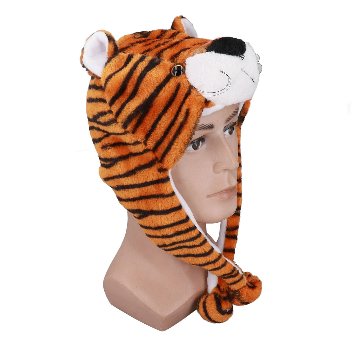 Tiger Cute Plush Hat Soft Coldproof Prevent Static Funny Winter Tiger Hat for School Camping