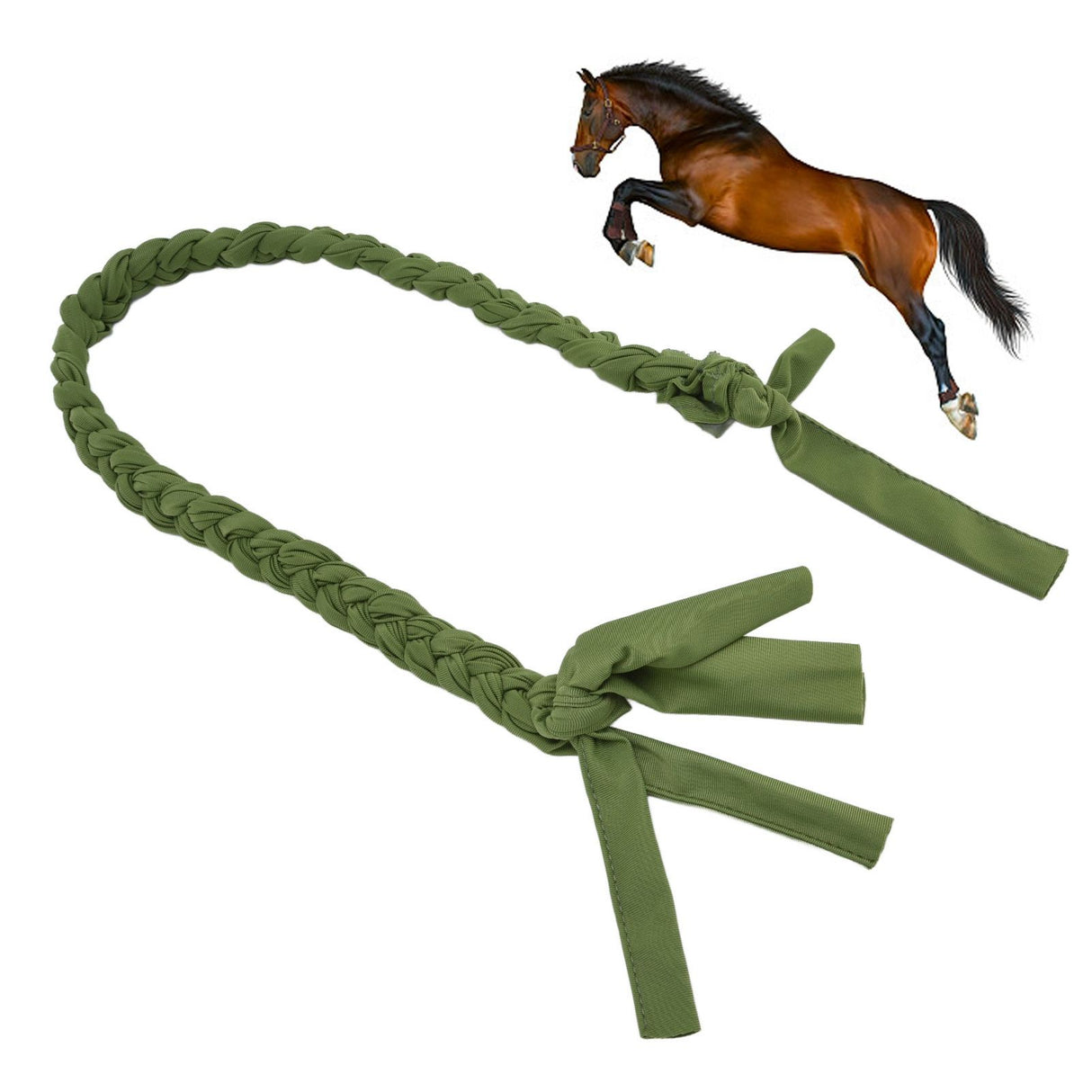 Extensions Braided Horse Tail Wrap Polyester Beautiful Protective Repellent Mosquito Protector for HorsesGreen
