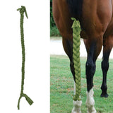 Extensions Braided Horse Tail Wrap Polyester Beautiful Protective Repellent Mosquito Protector for HorsesGreen