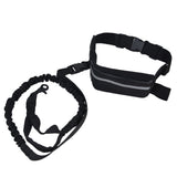 Sports Belt Bag Leash Set Reflective Elastic Explosion Proof Dog Running Traction Rope for Walking RunningBlack