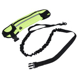 Sports Belt Bag Leash Set Reflective Elastic Explosion Proof Dog Running Traction Rope for Walking RunningGrass Green