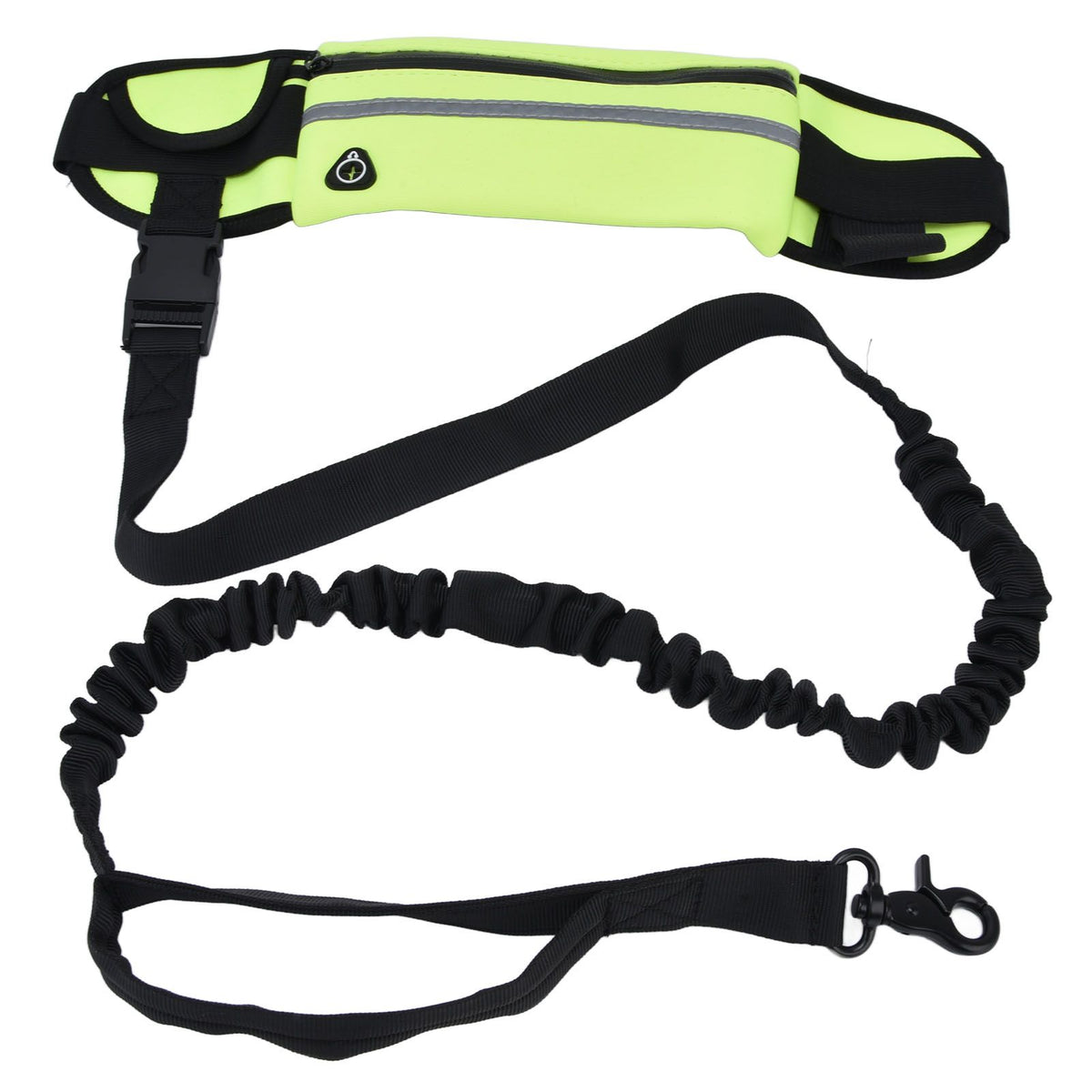 Sports Belt Bag Leash Set Reflective Elastic Explosion Proof Dog Running Traction Rope for Walking RunningGrass Green