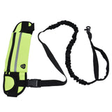 Sports Belt Bag Leash Set Reflective Elastic Explosion Proof Dog Running Traction Rope for Walking RunningGrass Green