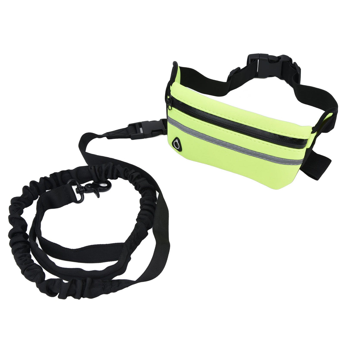 Sports Belt Bag Leash Set Reflective Elastic Explosion Proof Dog Running Traction Rope for Walking RunningGrass Green