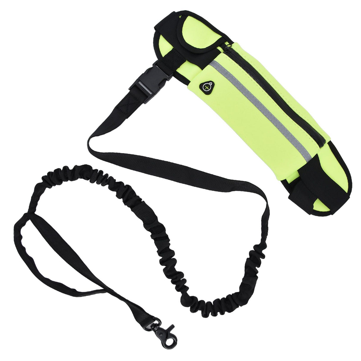 Sports Belt Bag Leash Set Reflective Elastic Explosion Proof Dog Running Traction Rope for Walking RunningGrass Green