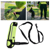 Sports Belt Bag Leash Set Reflective Elastic Explosion Proof Dog Running Traction Rope for Walking RunningGrass Green