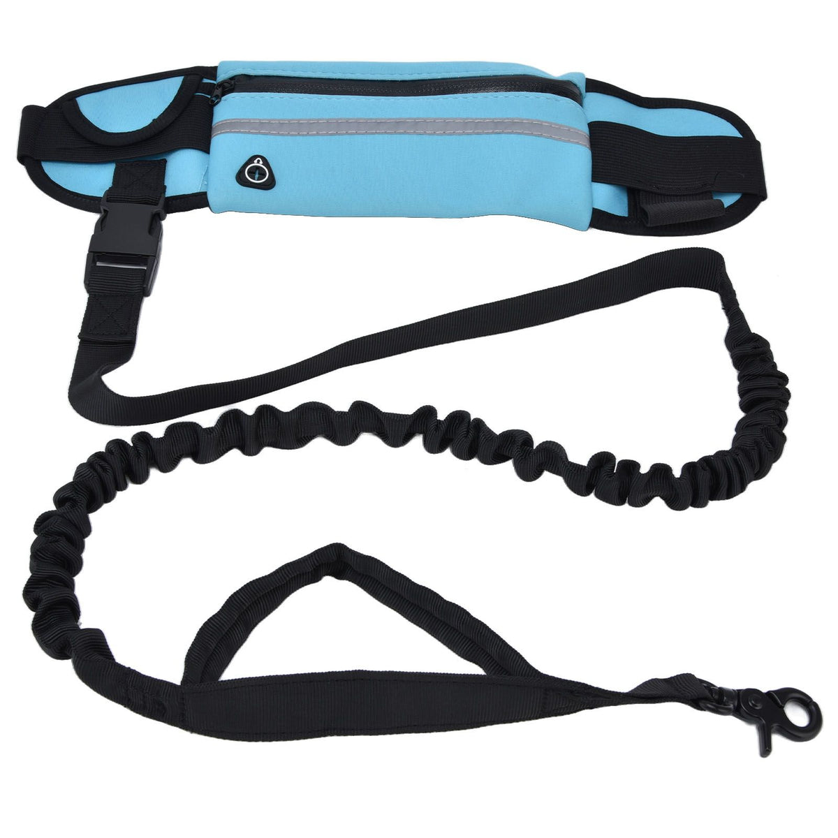 Sports Belt Bag Leash Set Reflective Elastic Explosion Proof Dog Running Traction Rope for Walking RunningSky Blue