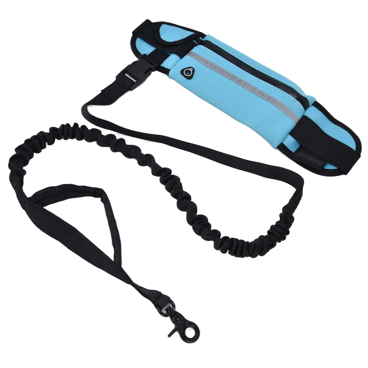 Sports Belt Bag Leash Set Reflective Elastic Explosion Proof Dog Running Traction Rope for Walking RunningSky Blue