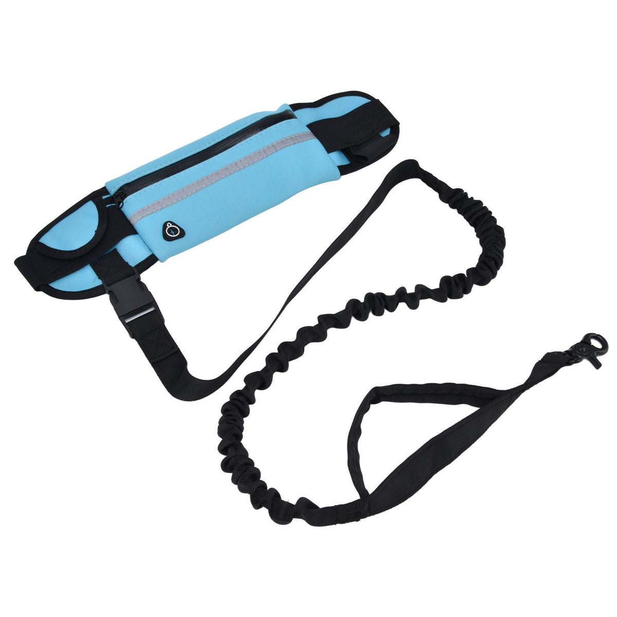 Sports Belt Bag Leash Set Reflective Elastic Explosion Proof Dog Running Traction Rope for Walking RunningSky Blue