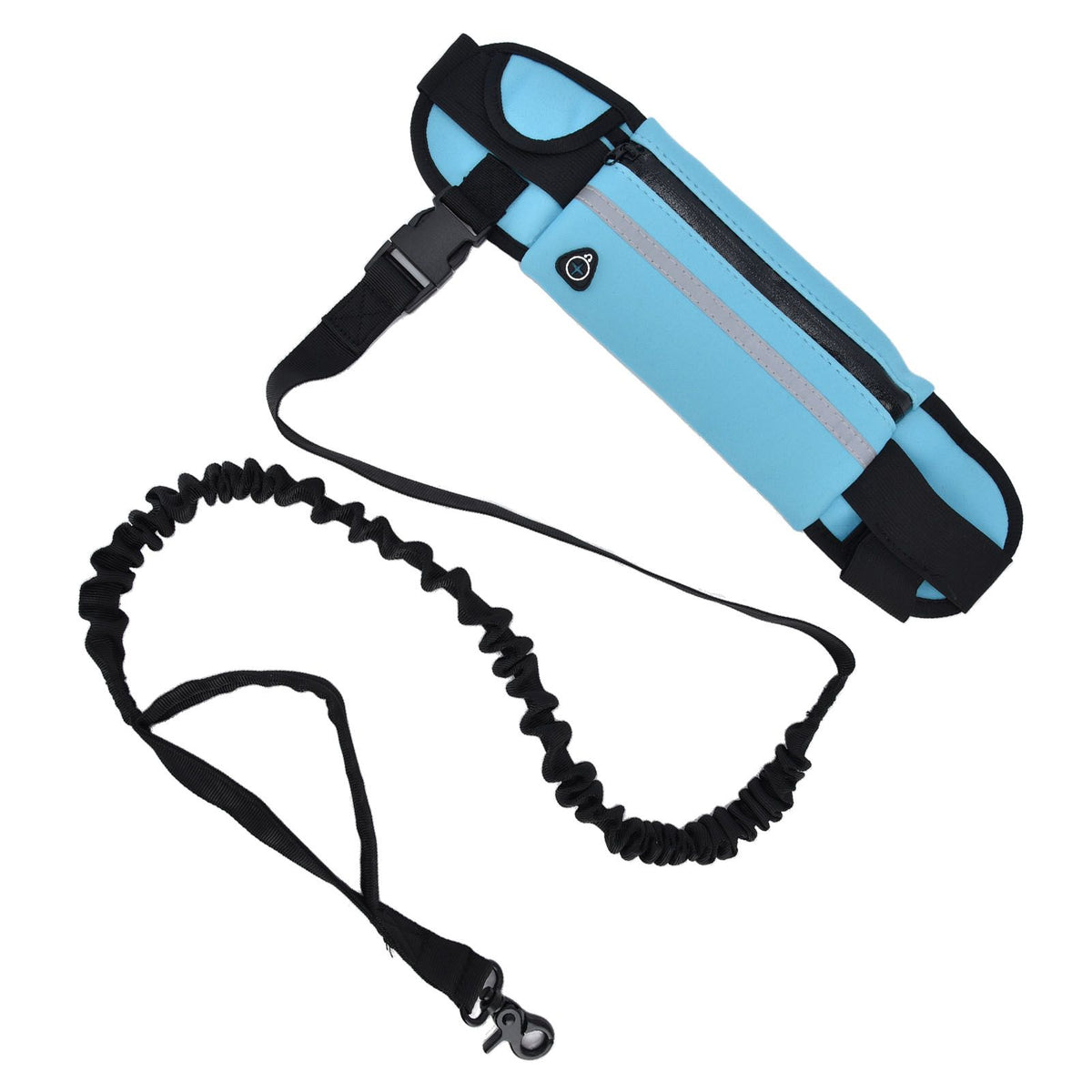 Sports Belt Bag Leash Set Reflective Elastic Explosion Proof Dog Running Traction Rope for Walking RunningSky Blue