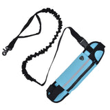 Sports Belt Bag Leash Set Reflective Elastic Explosion Proof Dog Running Traction Rope for Walking RunningSky Blue