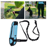 Sports Belt Bag Leash Set Reflective Elastic Explosion Proof Dog Running Traction Rope for Walking RunningSky Blue