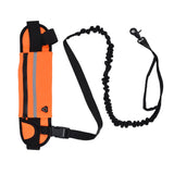 Hands Free Dog Leash Detachable Zipper Bag Reflective Strip Design Hands Free Flexible Waist Dog Leash for WalkingOrange - Side View