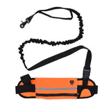 Hands Free Dog Leash Detachable Zipper Bag Reflective Strip Design Hands Free Flexible Waist Dog Leash for WalkingOrange - 45-Degree Angle