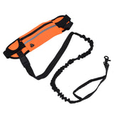 Hands Free Dog Leash Detachable Zipper Bag Reflective Strip Design Hands Free Flexible Waist Dog Leash for WalkingOrange