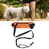 Hands Free Dog Leash Detachable Zipper Bag Reflective Strip Design Hands Free Flexible Waist Dog Leash for WalkingOrange - Extra Image