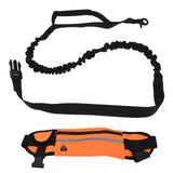 Hands Free Dog Leash Detachable Zipper Bag Reflective Strip Design Hands Free Flexible Waist Dog Leash for WalkingOrange - Extra Image