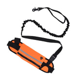 Hands Free Dog Leash Detachable Zipper Bag Reflective Strip Design Hands Free Flexible Waist Dog Leash for WalkingOrange - Extra Image