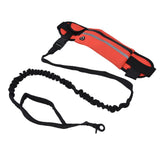 Hands Free Dog Leash Detachable Zipper Bag Reflective Strip Design Hands Free Flexible Waist Dog Leash for WalkingRed - Rear View