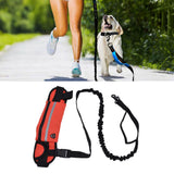 Hands Free Dog Leash Detachable Zipper Bag Reflective Strip Design Hands Free Flexible Waist Dog Leash for WalkingRed - Extra Image