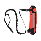 Hands Free Dog Leash Detachable Zipper Bag Reflective Strip Design Hands Free Flexible Waist Dog Leash for WalkingRed
