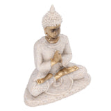 Buddha Statue Artisan Craftsmanship Clear Engraving Strong Frost Resistance Resin Meditating Buddha Statue for Hallway8138
