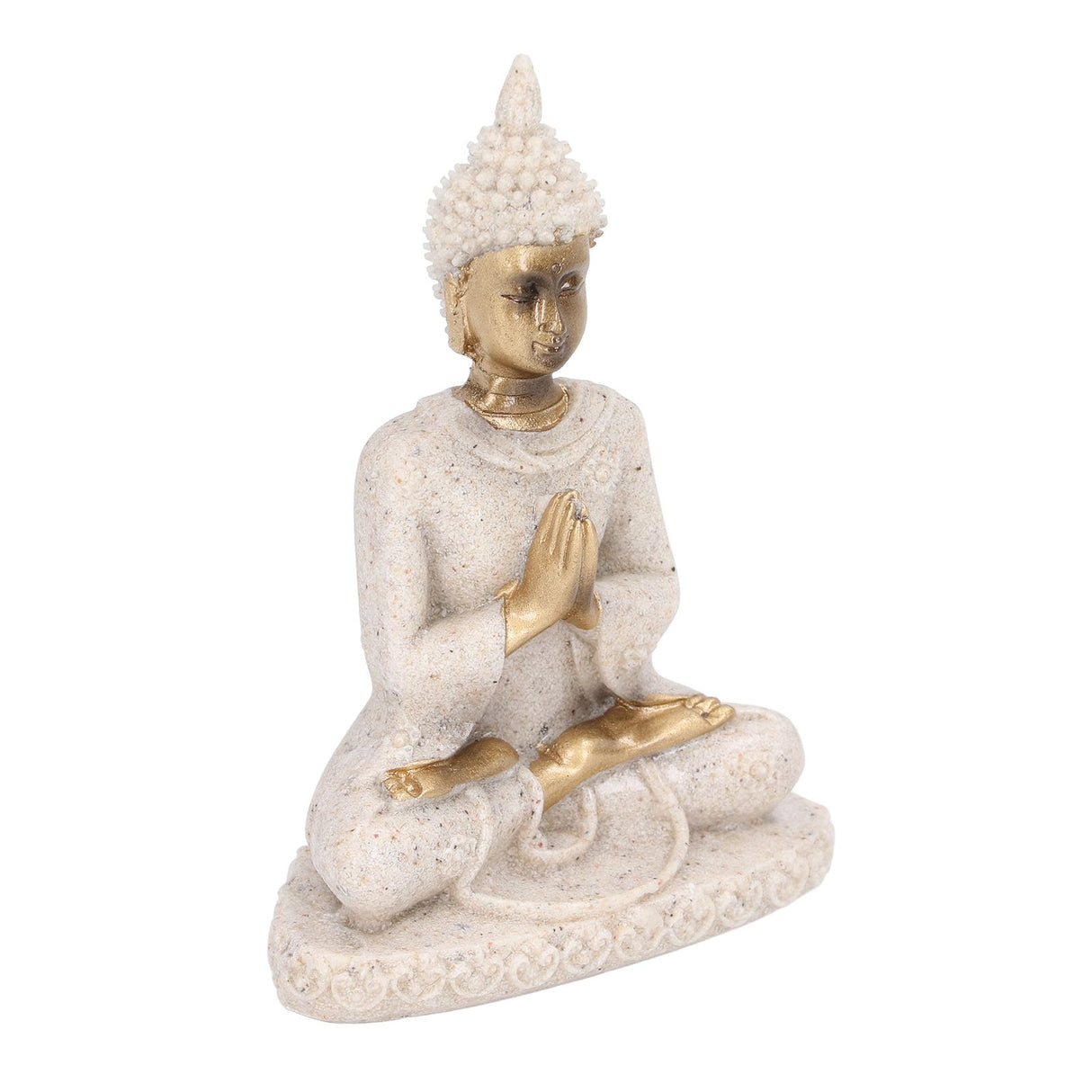 Buddha Statue Artisan Craftsmanship Clear Engraving Strong Frost Resistance Resin Meditating Buddha Statue for Hallway8138