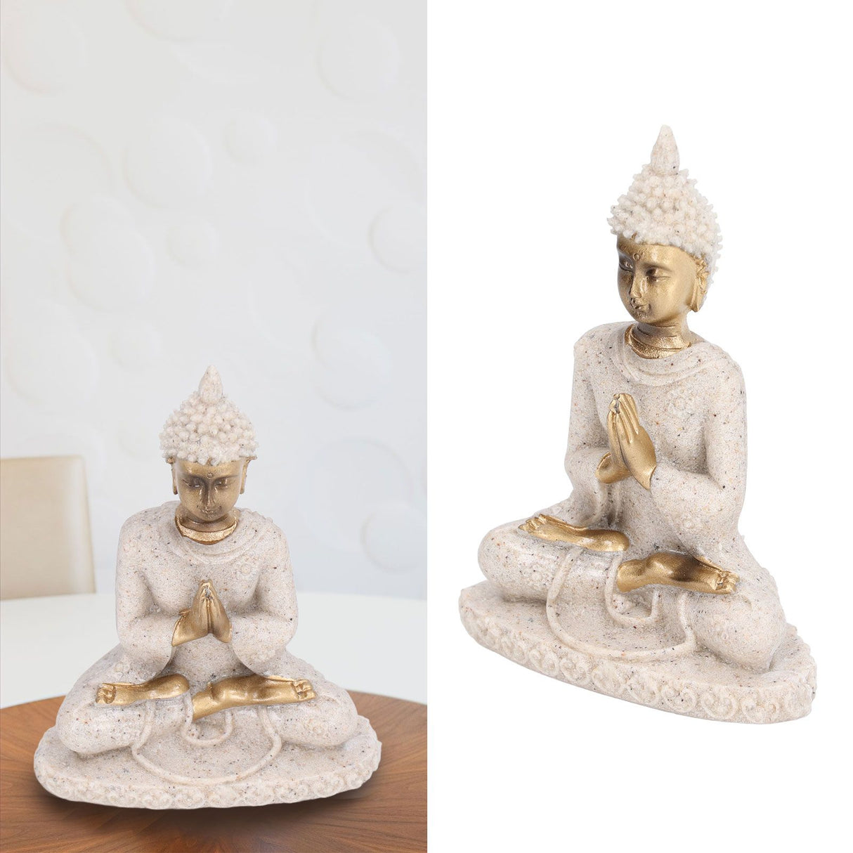 Buddha Statue Artisan Craftsmanship Clear Engraving Strong Frost Resistance Resin Meditating Buddha Statue for Hallway8138