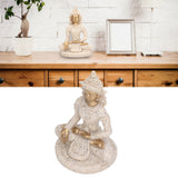 Buddha Statue Artisan Craftsmanship Clear Engraving Strong Frost Resistance Resin Meditating Buddha Statue for Hallway8135