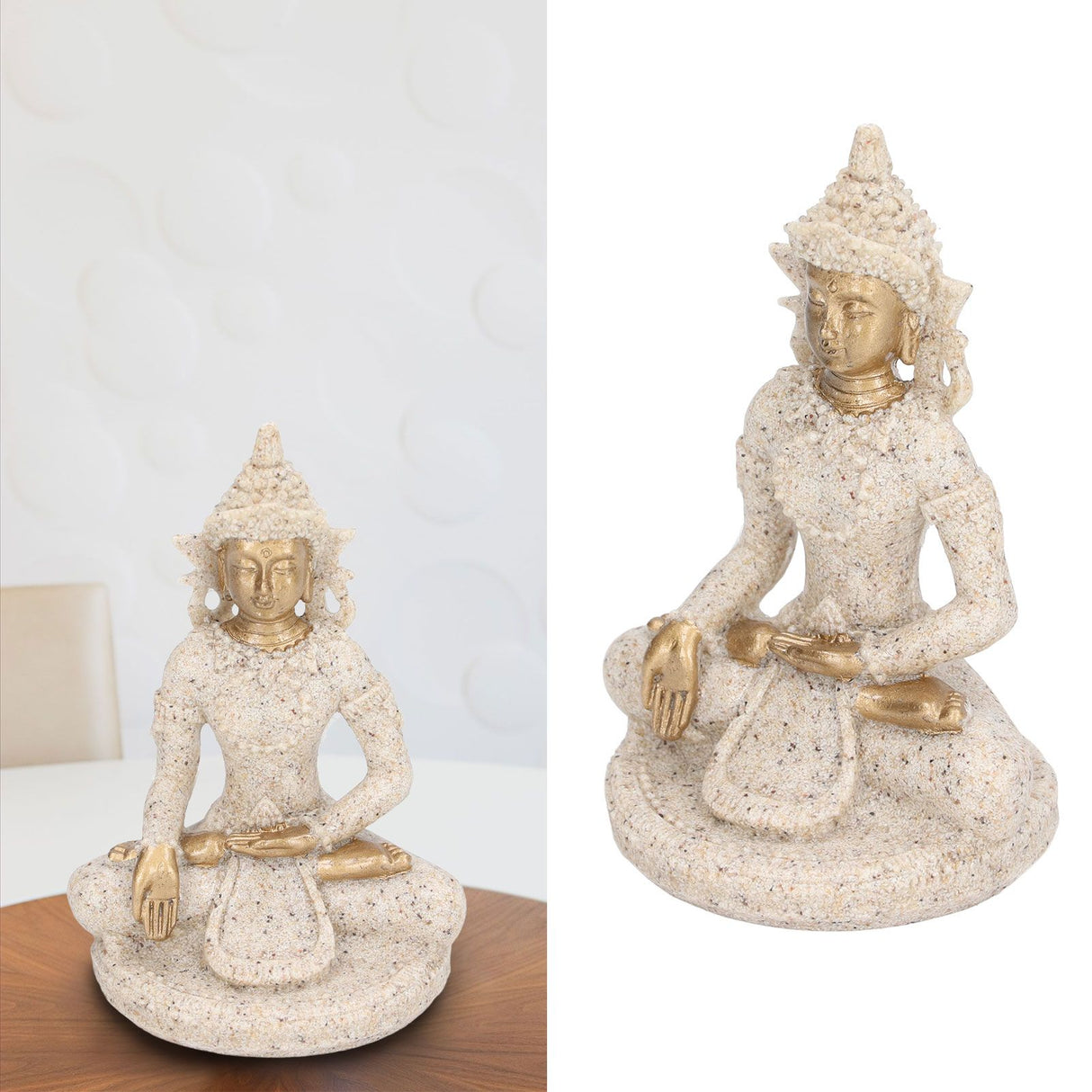 Buddha Statue Artisan Craftsmanship Clear Engraving Strong Frost Resistance Resin Meditating Buddha Statue for Hallway8135