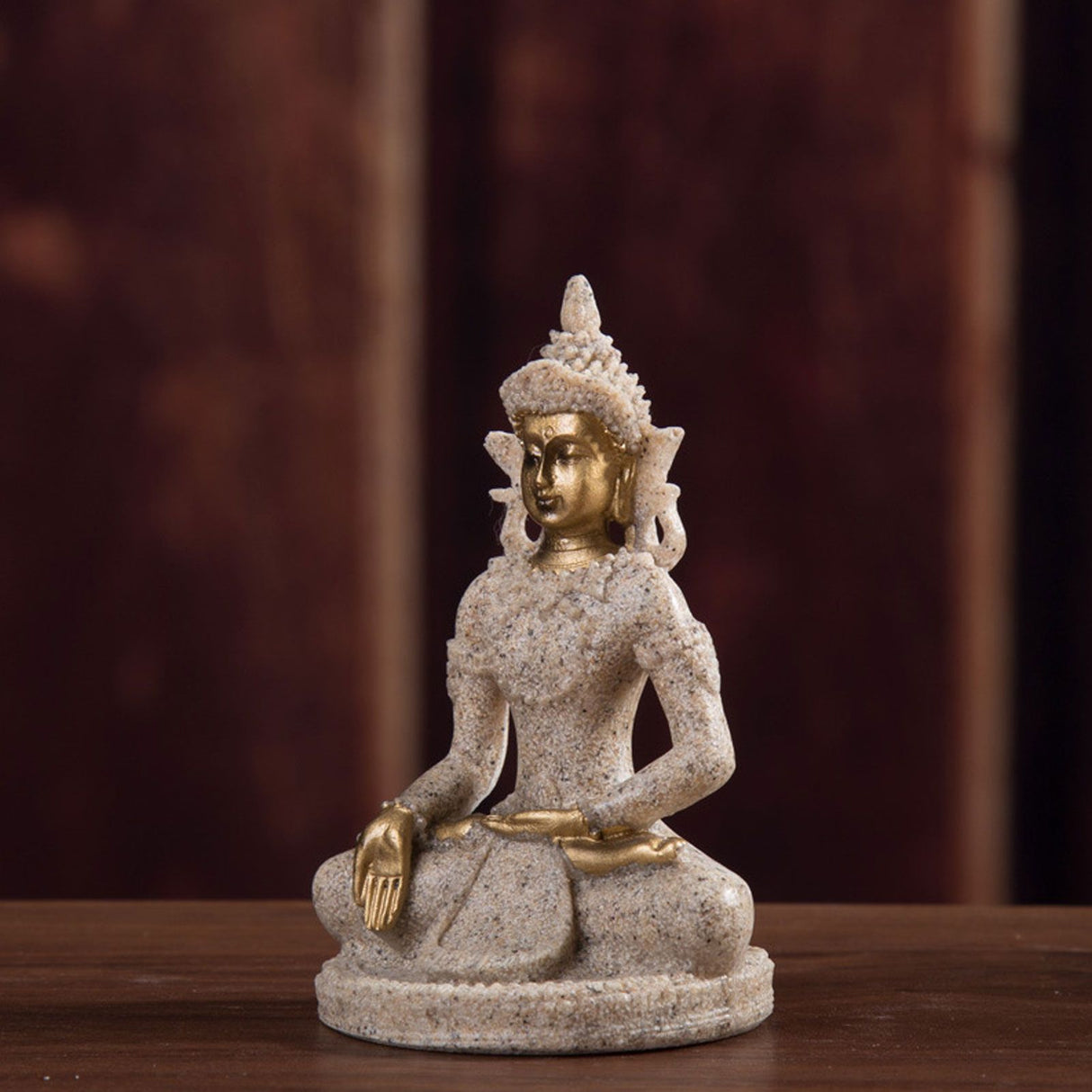 Buddha Statue Artisan Craftsmanship Clear Engraving Strong Frost Resistance Resin Meditating Buddha Statue for Hallway8135