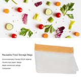 Silicone Bags Environmentally Friendly Leakproof Reusable Food Vegetables Storage Bags for HomeOrange Large - Extra Image