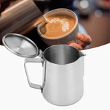 Milk Frothing Pitcher 304 Stainless Steel Milk Frother Coffee Cup with Cover for Home Coffee Shop1500ML