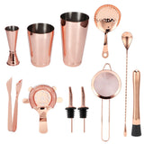 11PCS/Set Cocktail Shaker Set Bartender Kit Cocktail Strainer Stainless Steel Barware for Home PartyRose Gold