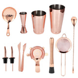 11PCS/Set Cocktail Shaker Set Bartender Kit Cocktail Strainer Stainless Steel Barware for Home PartyRose Gold