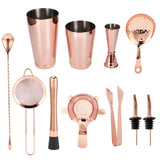 11PCS/Set Cocktail Shaker Set Bartender Kit Cocktail Strainer Stainless Steel Barware for Home PartyRose Gold