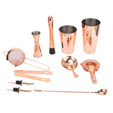 11PCS/Set Cocktail Shaker Set Bartender Kit Cocktail Strainer Stainless Steel Barware for Home PartyRose Gold - 45-Degree Angle